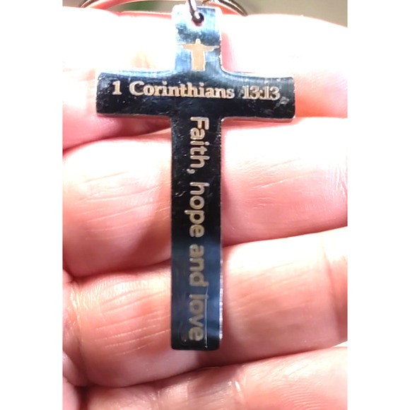 Faith Hope Love 1st Corinthians Small Lightweight Keychain - Picture 1 of 4